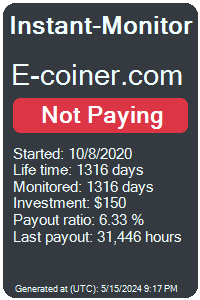 e-coiner.com Monitored by Instant-Monitor.com