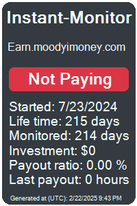 earn.moodyimoney.com Monitored by Instant-Monitor.com