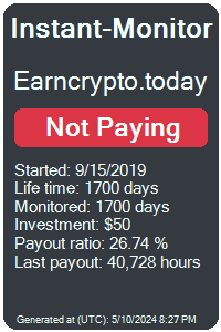 earncrypto.today Monitored by Instant-Monitor.com