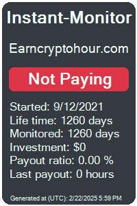 earncryptohour.com Monitored by Instant-Monitor.com