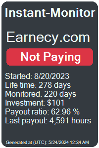 earnecy.com Monitored by Instant-Monitor.com