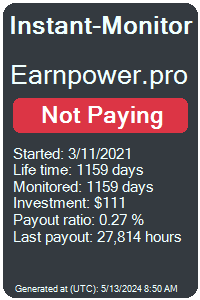 earnpower.pro Monitored by Instant-Monitor.com