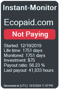 ecopaid.com Monitored by Instant-Monitor.com