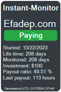 efadep.com Monitored by Instant-Monitor.com