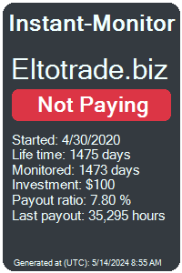 eltotrade.biz Monitored by Instant-Monitor.com