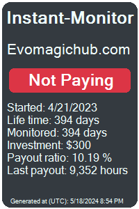 evomagichub.com Monitored by Instant-Monitor.com