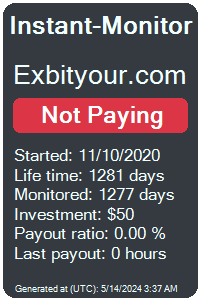 exbityour.com Monitored by Instant-Monitor.com