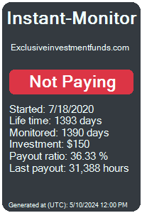 exclusiveinvestmentfunds.com Monitored by Instant-Monitor.com
