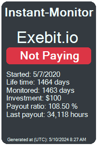 exebit.io Monitored by Instant-Monitor.com