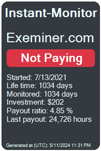 exeminer.com Monitored by Instant-Monitor.com