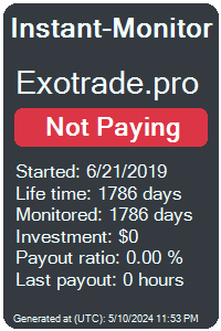exotrade.pro Monitored by Instant-Monitor.com