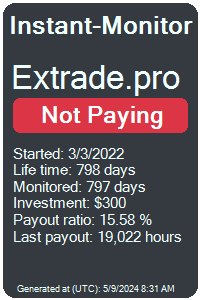 extrade.pro Monitored by Instant-Monitor.com