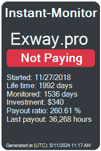 exway.pro Monitored by Instant-Monitor.com