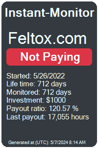 feltox.com Monitored by Instant-Monitor.com