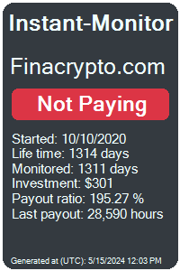 finacrypto.com Monitored by Instant-Monitor.com