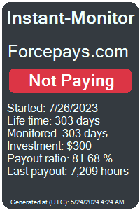 forcepays.com Monitored by Instant-Monitor.com