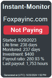 foxpayinc.com Monitored by Instant-Monitor.com