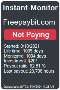 freepaybit.com Monitored by Instant-Monitor.com