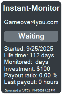 gameover4you.com Monitored by Instant-Monitor.com