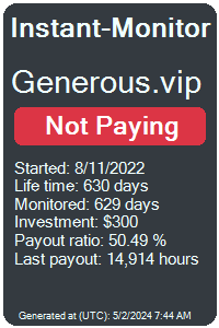 generous.vip Monitored by Instant-Monitor.com