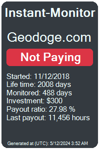 geodoge.com Monitored by Instant-Monitor.com