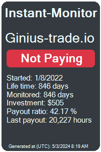 ginius-trade.io Monitored by Instant-Monitor.com