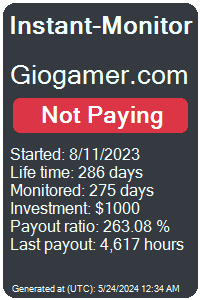 giogamer.com Monitored by Instant-Monitor.com