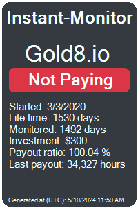 gold8.io Monitored by Instant-Monitor.com