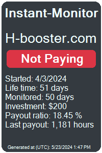 h-booster.com Monitored by Instant-Monitor.com