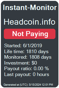 headcoin.info Monitored by Instant-Monitor.com