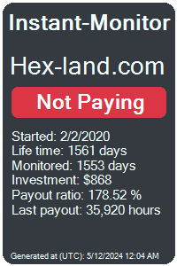 hex-land.com Monitored by Instant-Monitor.com