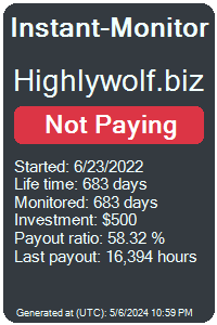 highlywolf.biz Monitored by Instant-Monitor.com