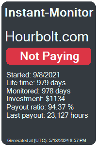 hourbolt.com Monitored by Instant-Monitor.com