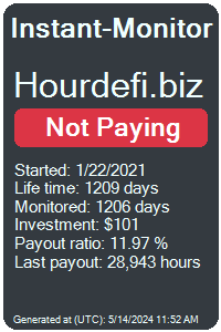 hourdefi.biz Monitored by Instant-Monitor.com