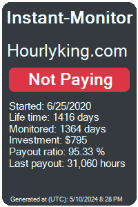 hourlyking.com Monitored by Instant-Monitor.com