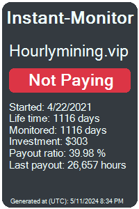 hourlymining.vip Monitored by Instant-Monitor.com