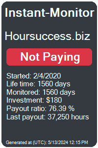 hoursuccess.biz Monitored by Instant-Monitor.com
