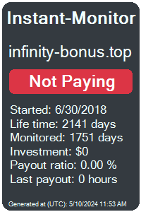 infinity-bonus.top Monitored by Instant-Monitor.com