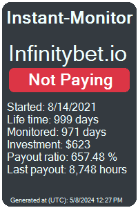 infinitybet.io Monitored by Instant-Monitor.com