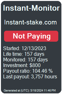 instant-stake.com Monitored by Instant-Monitor.com