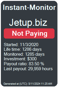 jetup.biz Monitored by Instant-Monitor.com