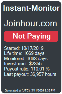 joinhour.com Monitored by Instant-Monitor.com