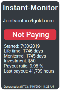 jointventure4gold.com Monitored by Instant-Monitor.com