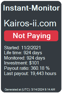 kairos-ii.com Monitored by Instant-Monitor.com