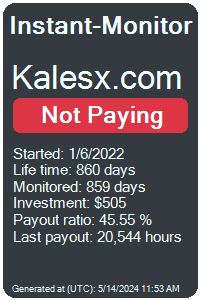 kalesx.com Monitored by Instant-Monitor.com