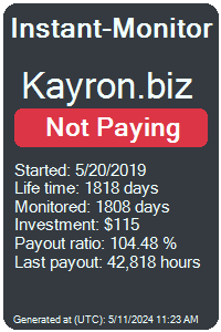 kayron.biz Monitored by Instant-Monitor.com