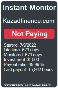 kazadfinance.com Monitored by Instant-Monitor.com