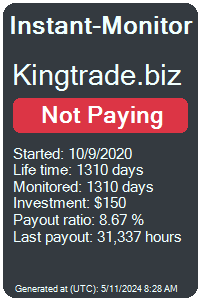 kingtrade.biz Monitored by Instant-Monitor.com