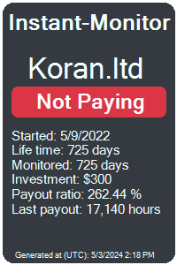 koran.ltd Monitored by Instant-Monitor.com