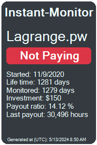 lagrange.pw Monitored by Instant-Monitor.com